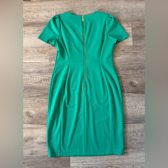 Calvin Klein Sheath Dress Meadow Green 12 Wedding Modest Office Career - Picture 4 of 4